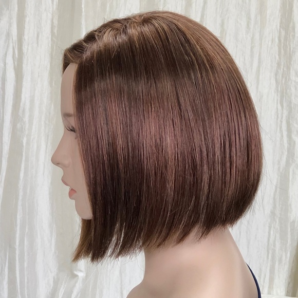 NWT Rene of Paris Kai Marble Brown LR Straight Bob Lace Front Short Wig - Picture 4 of 8